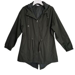 Time and Tru Olive Green Lightweight Anorak Jacket Size Large (12-14)